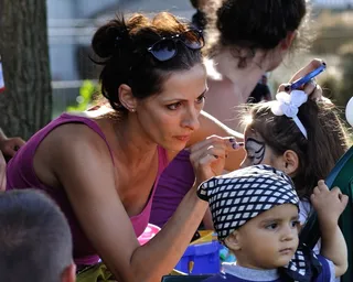 庆祝日，服装，儿童，化妆，乡村