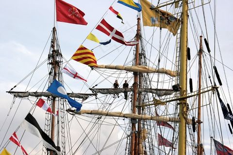 桅杆，灰色，天空，灰色的天空，忧郁的天空，旅程