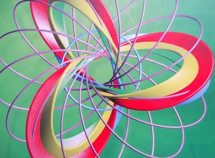 螺旋，三折，线圈，颜色，抽象，图案