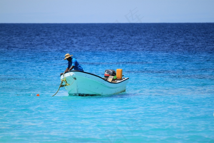 渔夫，船，钓鱼
