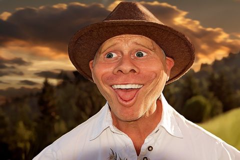 漫画，人类，リボンとユーロ，雄性，男子，漫画，可笑，帽子