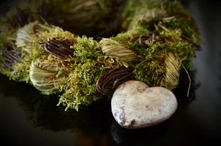 心，花圈，哀悼，装饰，秋季