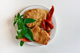 炸，鱼，辣椒，胡椒，薄荷，板，白