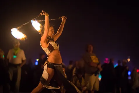 艺术家，火舞者，火，艺术，女人，舞者