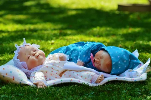 婴儿，两个，睡眠，闭着眼睛，和平，可爱，婴儿