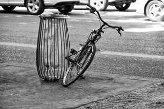 自行车，自行车，垃圾，街，不寻常，城市