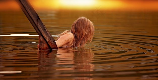 人，人类，女性，游泳，天然沐浴湖