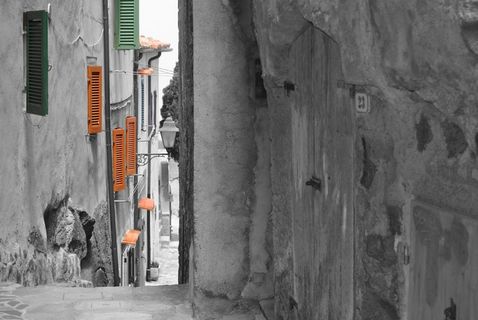 胡同，一瞥，架构，房屋，车道，道路