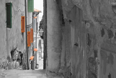 胡同，一瞥，架构，房屋，车道，道路