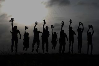 Instagram，太阳，黑白色，跳转，Jumpstagram，朋友