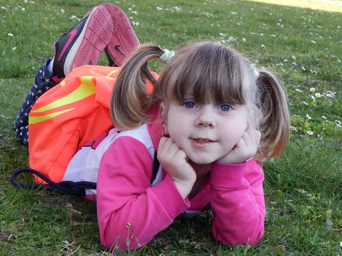 查看，儿童，女婴，阿德卡