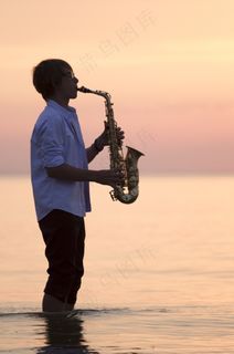 音乐，西，海，海滩，日落，波罗的海