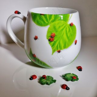 杯子，运气，四叶草，瓢虫，幸运符