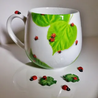 杯子，运气，四叶草，瓢虫，幸运符