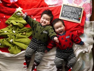 婴儿，微笑，快乐，床，可爱，孩子，童年