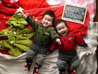 婴儿，微笑，快乐，床，可爱，孩子，童年