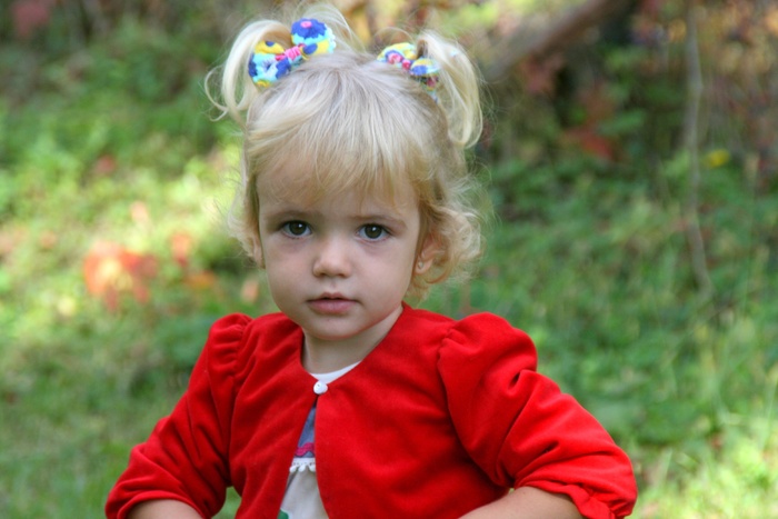 女孩，儿童，金发，红色，肖像，美