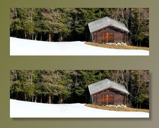 棚屋，谷仓，小木屋，景观，自然，雪