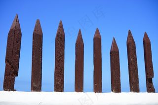 围栏，木栅栏，限制，划界，木，杆围栏