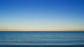 地平线，海，蓝色，水，日落