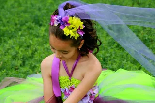 女孩，公主，鲜花，夏天，儿童，肖像