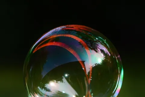 肥皂泡，多彩，球，肥皂水