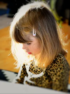 女孩，儿童，脸，阳光，浓度，金发