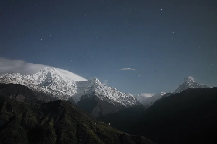 安纳布尔纳峰，喜马拉雅山，徒步旅行，山，高海拔