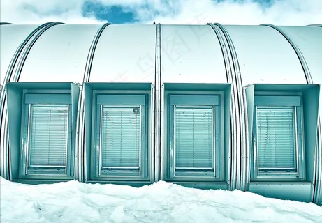 窗户，雪，结构，建筑，冬天，冷