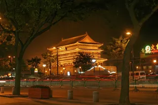 城楼,夜景照明,北京*,中式传统建筑,城市夜景照明,晚上在紫禁城的照明的建筑