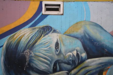 女孩，涂鸦，Hauswand，艺术，外立面