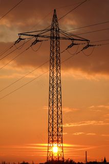 日落，电流，爆炸，高压，钢，塔