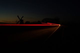 风车，交通，车灯，灯，夜，黑暗
