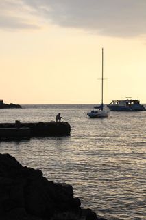 渔夫，钓鱼，船，海洋，大海，渔船