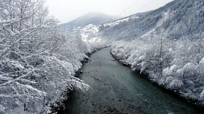 齐勒河谷，蒂罗尔州，雪域，山，冬季，降雪