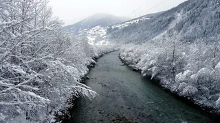 齐勒河谷，蒂罗尔州，雪域，山，冬季，降雪