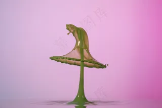 滴水，喷雾，水，液体，一滴水，粉红色