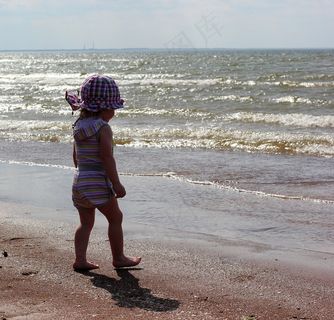 婴儿，海，海滩，水，海景，太阳，夏天