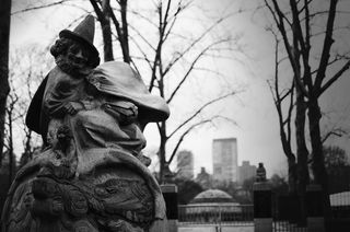 *公园，黑色和白色，雕像，*，公园