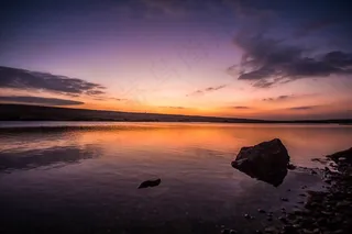 天空，日落，水