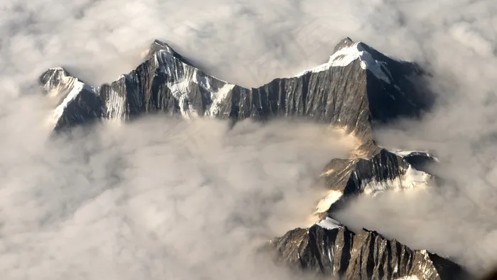 飞，山，景观，鸟瞰图
