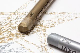 蜡笔，油画棒，油漆，绘画，金，银，蓝