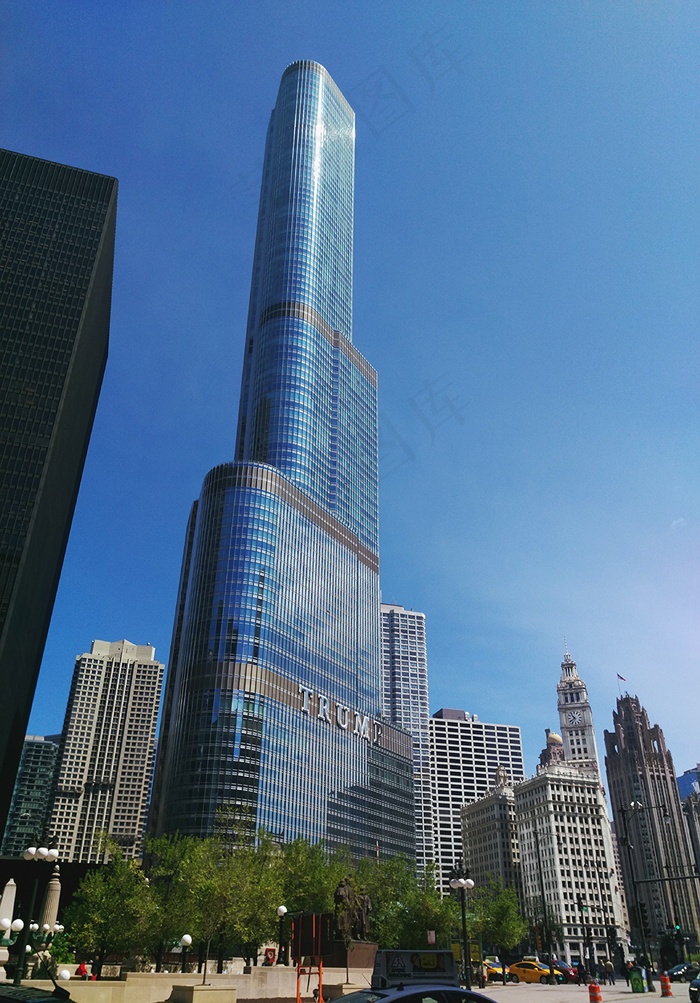 芝加哥，天际线，特朗普大厦，建筑，城市
