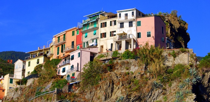 房屋，颜色，多彩，岩石，山，Manarola