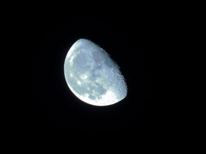 月亮，夜晚，蓝色，天空，黑色，月牙，月光