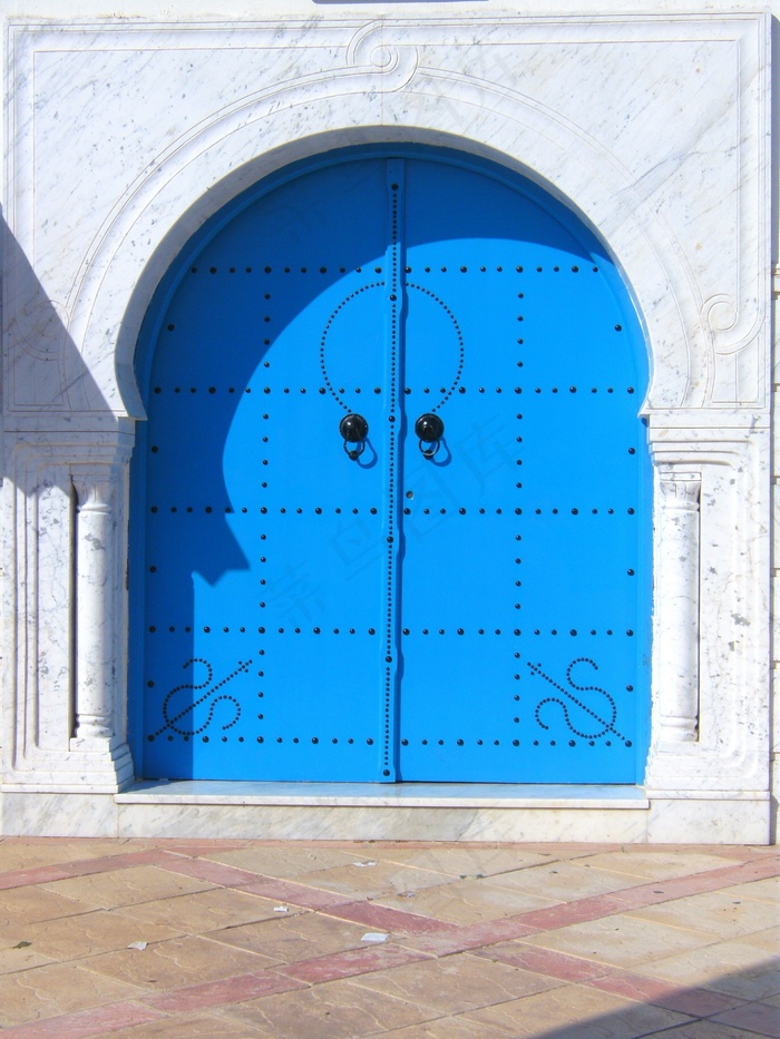 门，蓝色，美丽