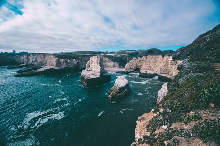 海岸，海岸，岩石，群岛，悬崖，断崖，陡峭