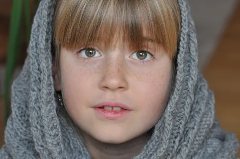 儿童，女孩，脸，视图