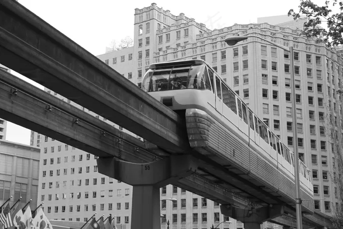 磁悬浮，火车，Schwebebahn，西雅图，城市