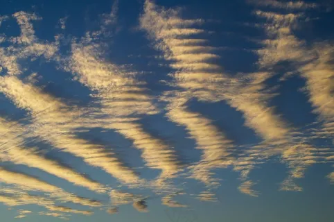 云团，天空，蓝色，白色，图案，鱼骨，排骨